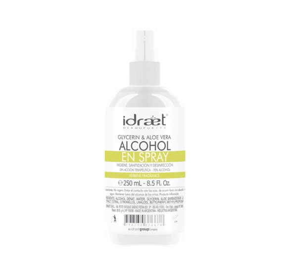 ALCOHOL EN SPRAY (AROMA)/ GLYCERINA Y ALOE VERA X 125 ML